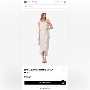 IRO ECTRA GATHERED MIDI WRAP SKIRT